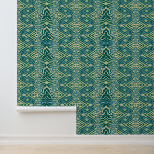 Lotus Ikat Pattern - The White Lotus Wallpaper