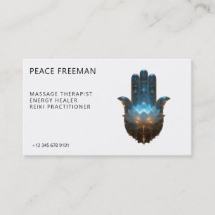 Lotus Illumination   Hamsa Hand Design Business Card
