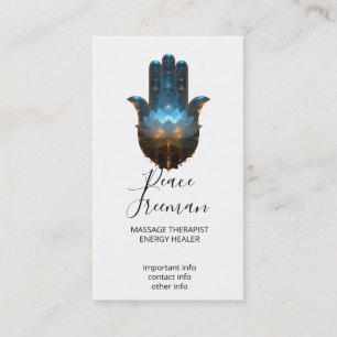 Lotus Illumination Hamsa Hand Design Business Card
