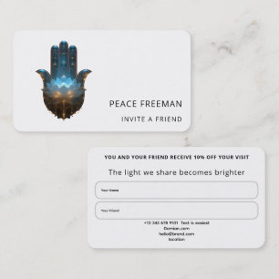 Lotus Illumination Hamsa Hand Design Business Card