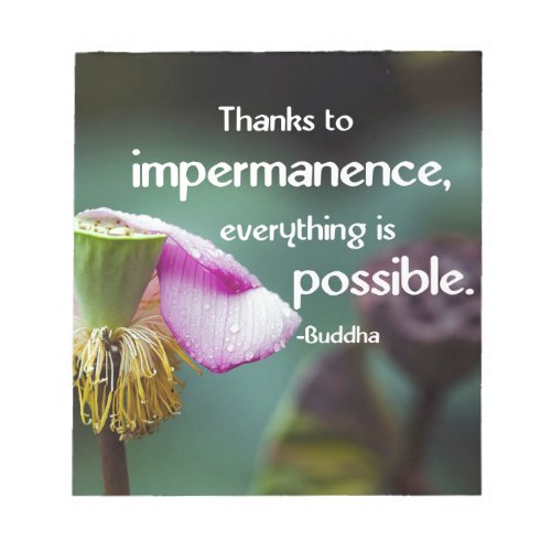 LotusImpermanence_Buddhas Teaching Quote Notepad