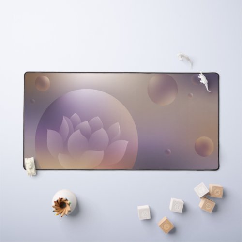 Lotus in bubble Purple background Multi_function Desk Mat