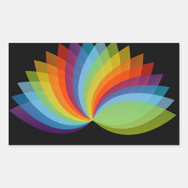 Lotus in different colors rectangular sticker (Front)