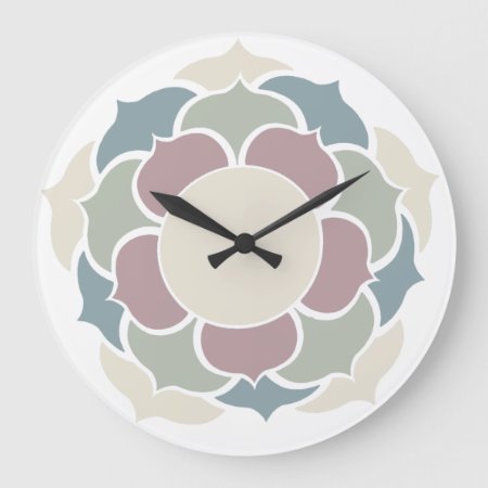 Lotus In Pastell Large Clock