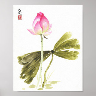 Lotus in Quiet Reflection Poster