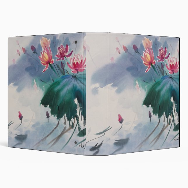 Lotus in the Pond 3 Ring Binder (Background)