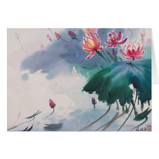 Lotus in the Pond Cards (Front Horizontal)