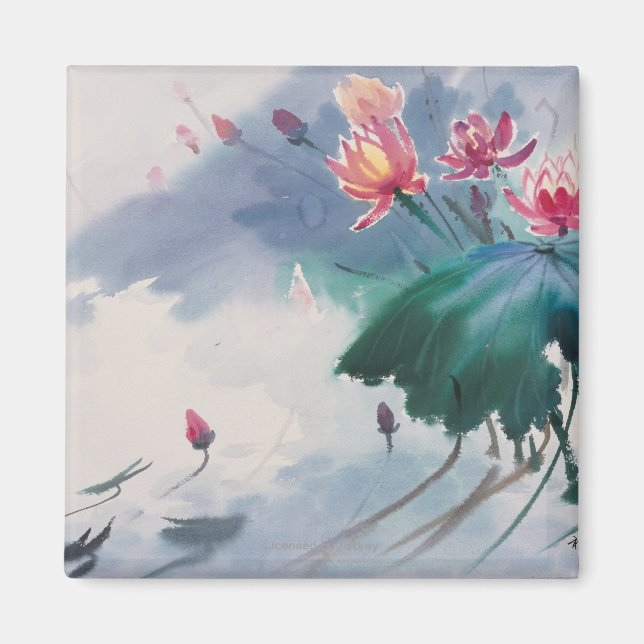 Lotus in the Pond Magnet (Front)