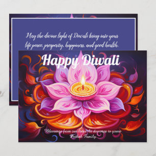 Lotus Lantern Light Diwali Card