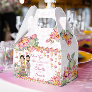 Lotus lanterns Indian mehndi personalised  Favor Boxes