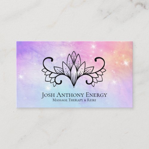  Lotus Lavender Peach Nebula Galaxy Universe Business Card