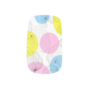 Lotus Leaves Colorful Spots Pattern Minx Nail Art