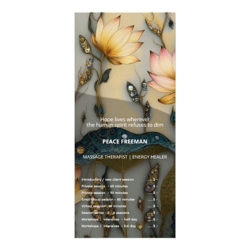 Lotus Light Awakening | botanical Design Rack Card