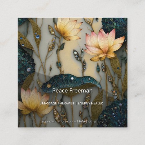 Lotus Light Awakening | botanical Design Square Business Card