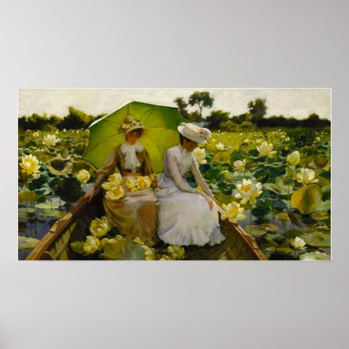 Lotus Lilies Charles Curran Poster