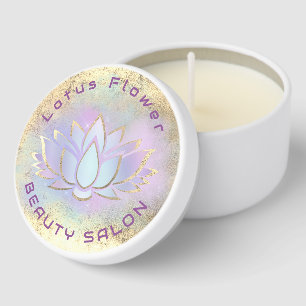 Lotus logo mini candle favors