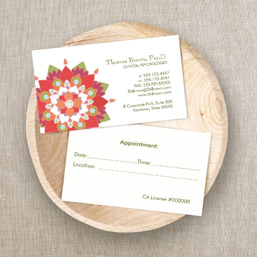 Customizable Lotus Wellness and Mental Health Appointment Business Cards