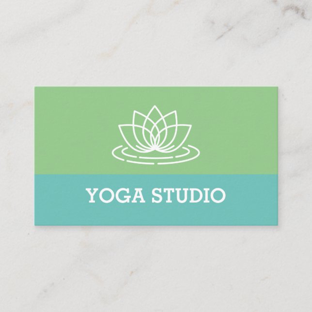 Lotus Logo Yoga Studio business card template (Front)
