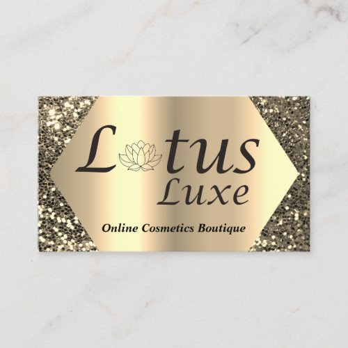Lotus Lux Makeup Eyebrows Lashes Gold Logo Spark Business Card