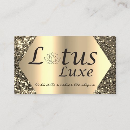 Lotus Lux Makeup Eyebrows Lashes Gold Social Media Business Card
