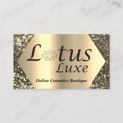 Lotus Lux Makeup Eyebrows Lashes Gold Social Sepia Business Card