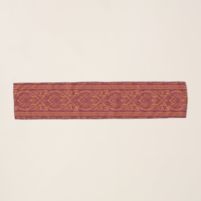 Lotus Luxe Tapestry Pattern - The White Lotus Scarf (Front (Horizontal))