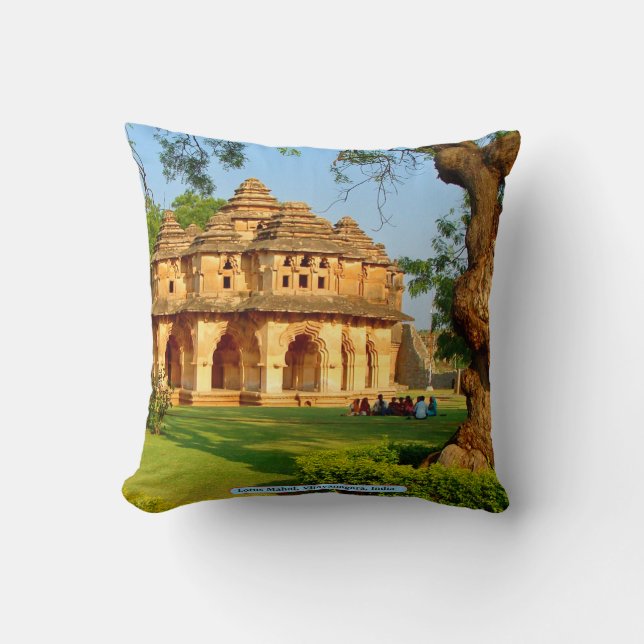 Lotus Mahal, Vijayanagara, India Throw Pillow (Front)