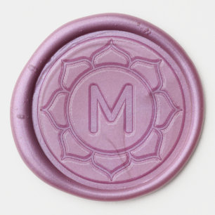 Lotus Mandala and Monogram Wax Seal Sticker