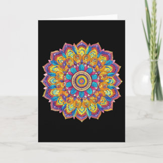Lotus Mandala Boho Yoga Meditation  Card