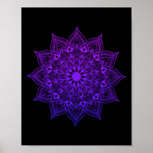 Lotus Mandala Buddha Zen Art Succulent Botanical B Poster