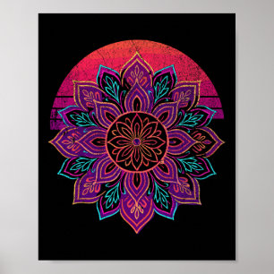 Lotus Mandala Buddha Zen Art Succulent Botanical B Poster