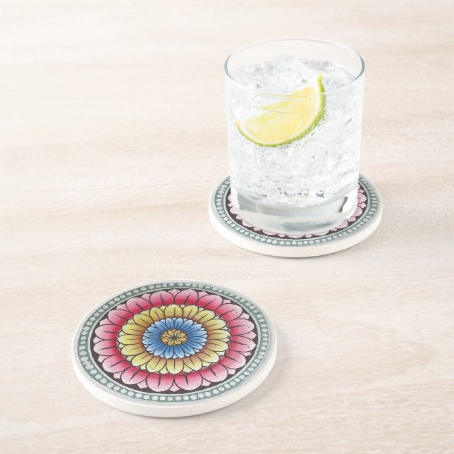 Lotus Mandala Coaster (Side)
