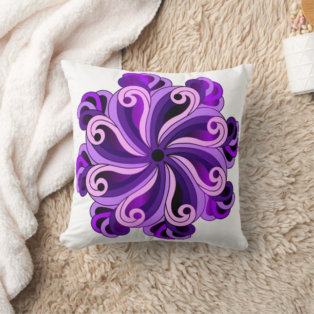 Lotus Mandala Design  Throw Pillow (Blanket)