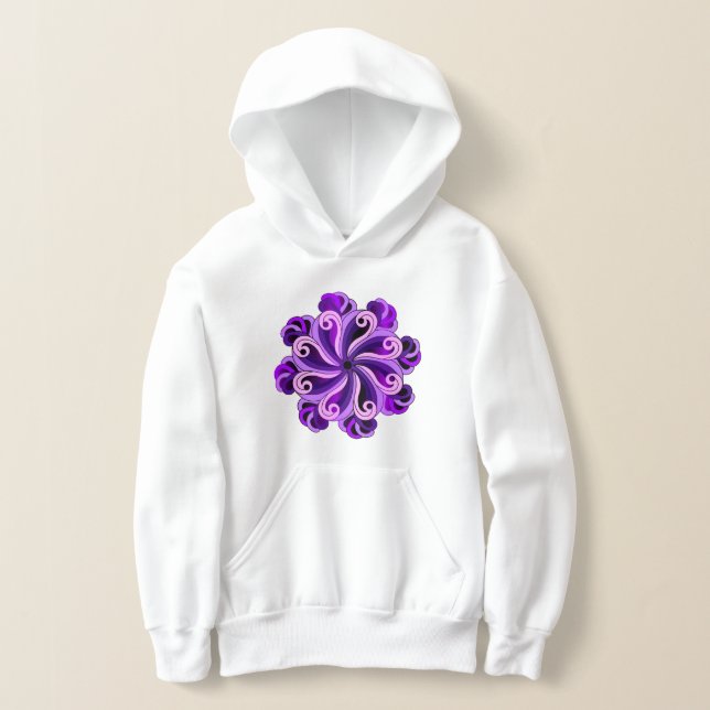 Lotus Mandala Design Women's Pullover Hoodie (Laydown)