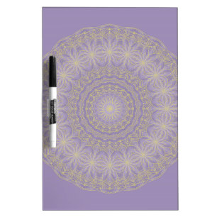 Lotus Mandala in Lilac and Gold Dry Erase Board