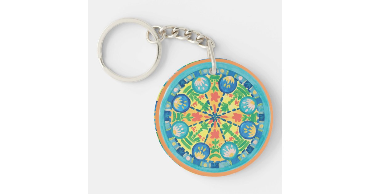 Lotus Mandala Key Chain | Zazzle