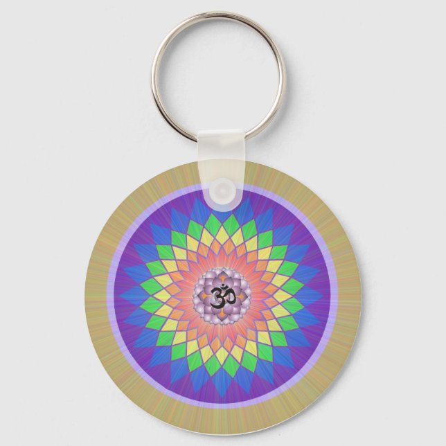 Lotus Mandala Keychain (Front)