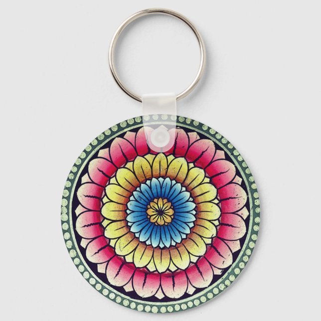 Lotus Mandala  Keychain (Front)