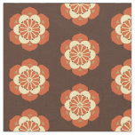 Lotus Mandala Print, Brown, Rust and Yellow  Fabric