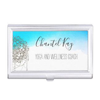 Lotus Mandala Watercolor Business Card Case