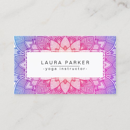 Lotus Mandala Yoga Instructor Meditation Fitness Business Card