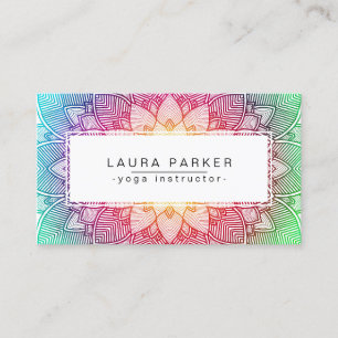 Lotus Mandala Yoga Instructor Meditation Fitness Business Card