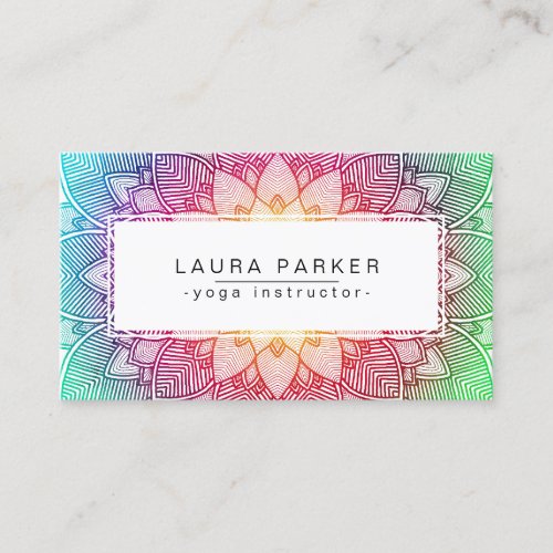 Lotus Mandala Yoga Instructor Meditation Fitness Business Card