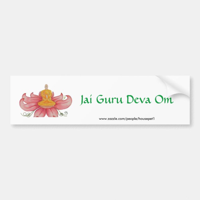 Lotus Meditation detail, Jai Guru Deva Om Bumper Sticker (Front)
