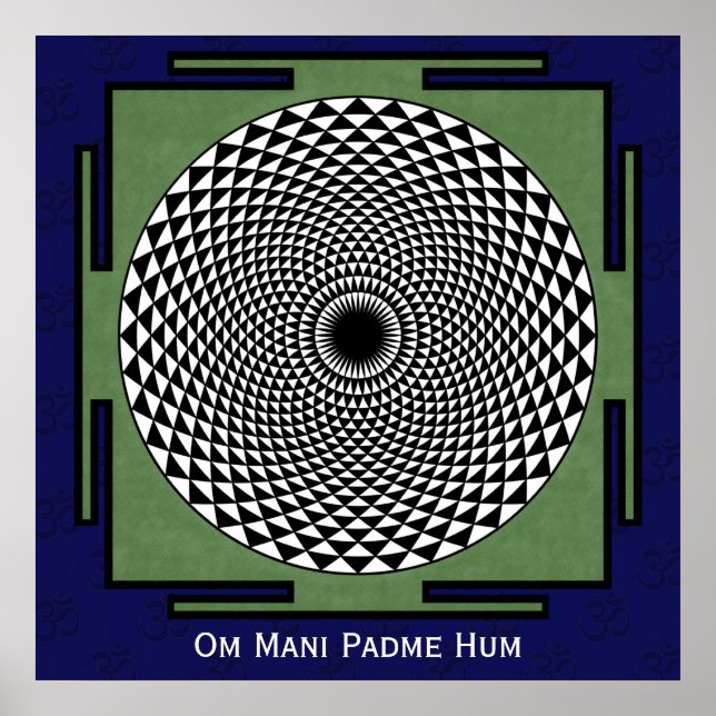 Lotus meditation dharma wheel poster (Front)