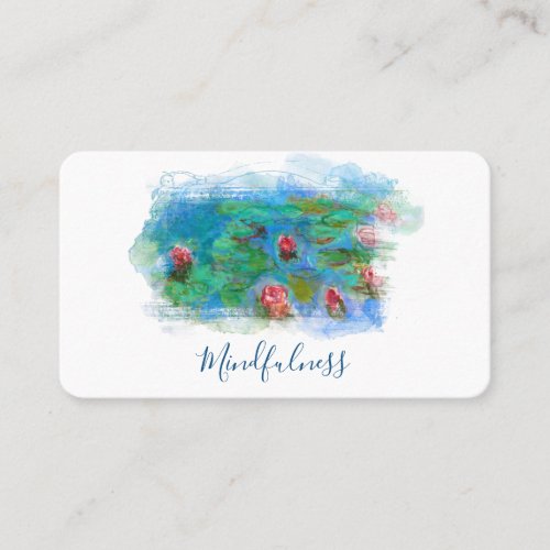   Lotus Monet Lily Pond Floral Angel Business Card