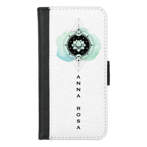 Lotus Moon Stars Sacred Symbol for Enlightenment iPhone 87 Wallet Case