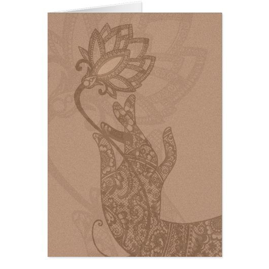 Lotus Mudra Mehndi Card (blank for any occasion) (Front)