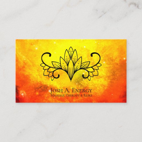  Lotus Nebula Universe Gold Orange Galaxy Business Card