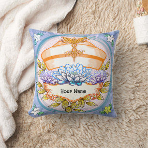 Lotus nurse cap throw pillow